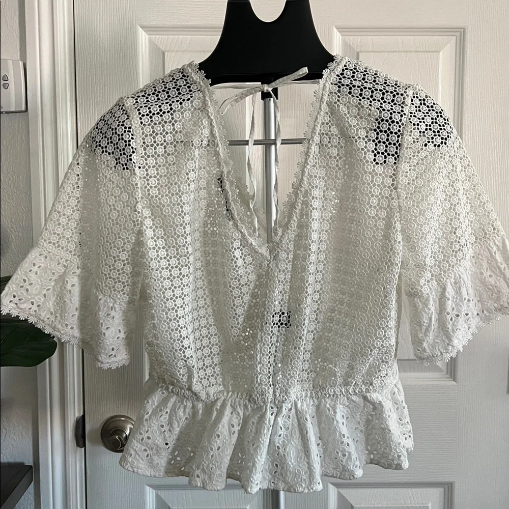 Abercrombie & Fitch Crochet Blouse size L - Picture 3 of 13